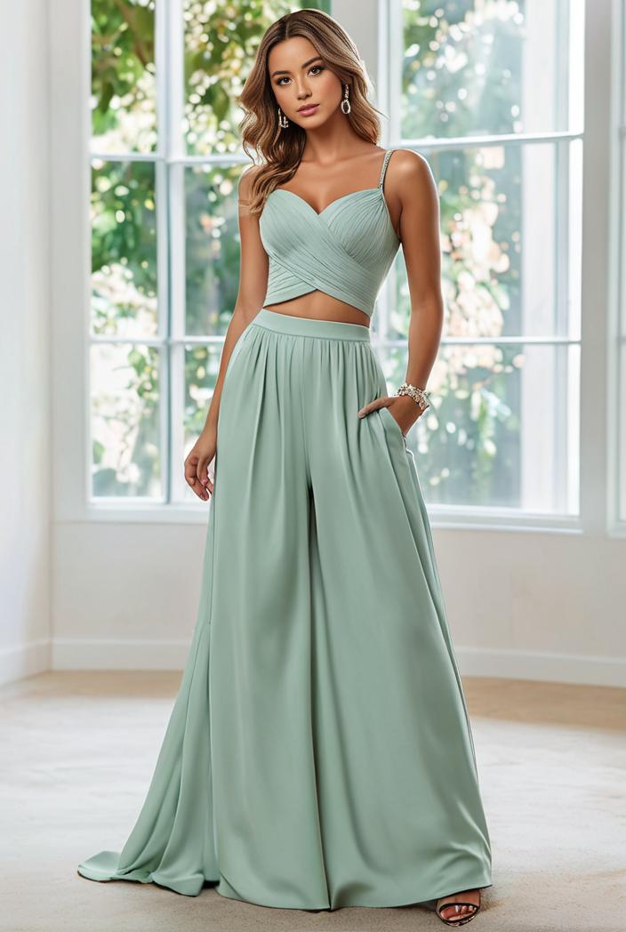 convertible chiffon lace open back spaghetti straps bridesmaid dress 111189