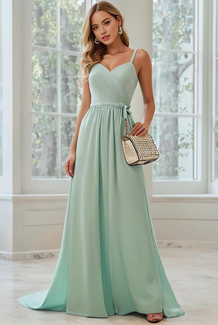 convertible chiffon lace open back spaghetti straps bridesmaid dress 111190