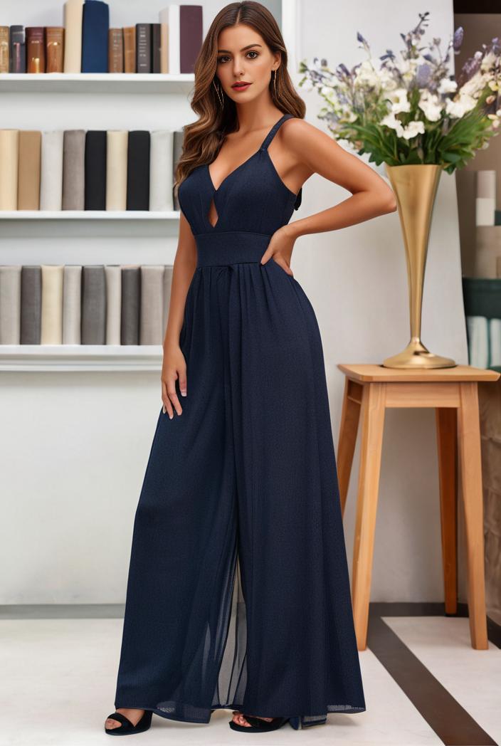 spaghetti strap 2 in 1 sheer evening dress 149934