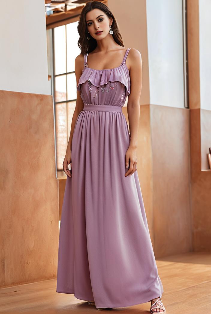 spaghetti strap 2 in 1 sheer evening dress 149994