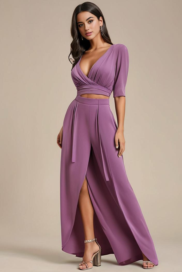 elegant chiffon high low off the shoulder bridesmaid dress 112580