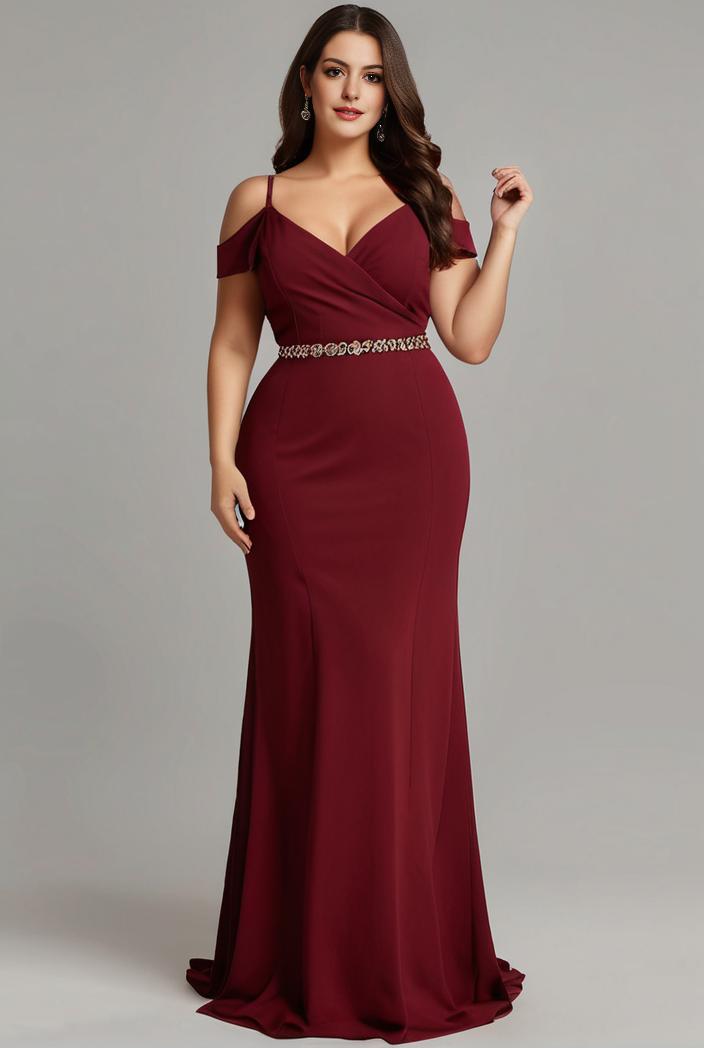 stylish plus size bodycon deep v neck sequin evening dress 100369