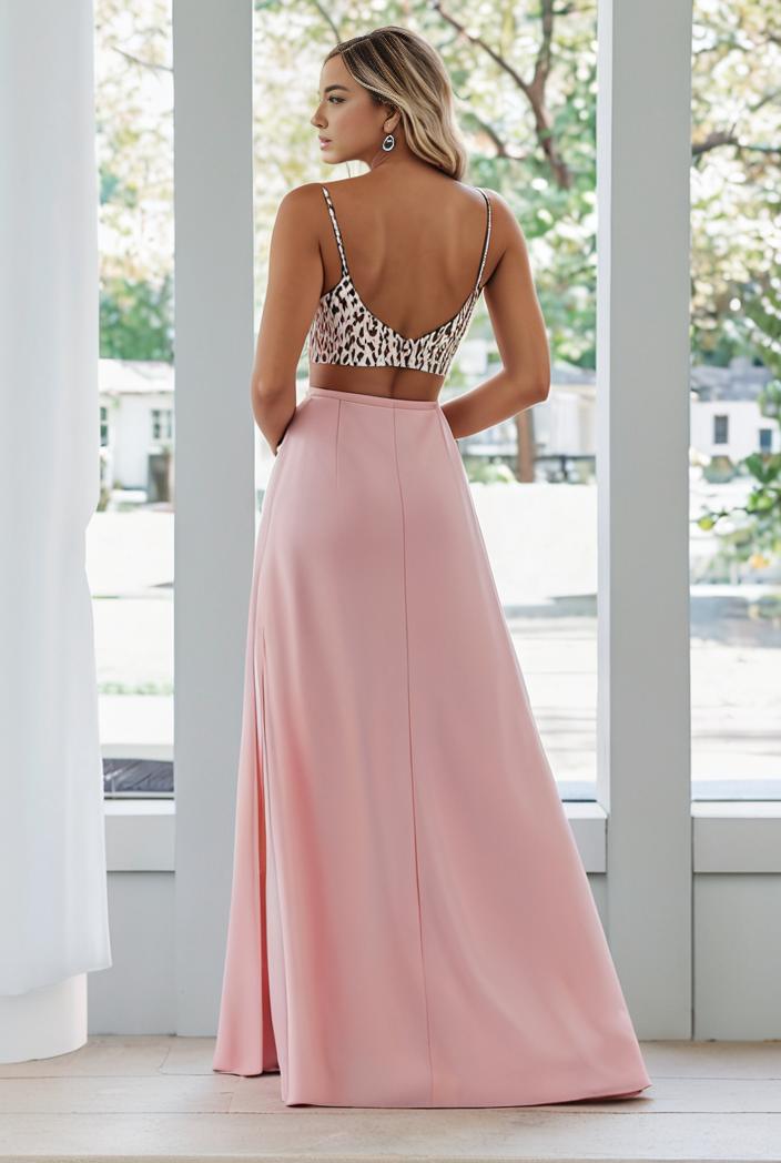 flowy chiffon one shoulder with three straps bridesmaid dress 115408