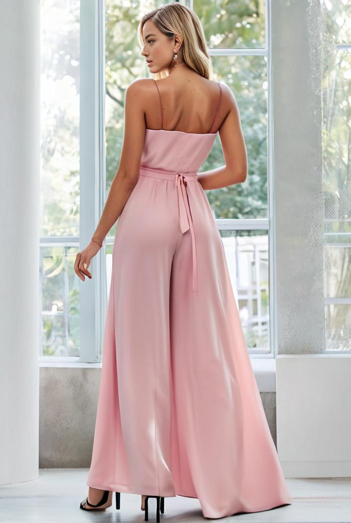 flowy chiffon one shoulder with three straps bridesmaid dress 115411