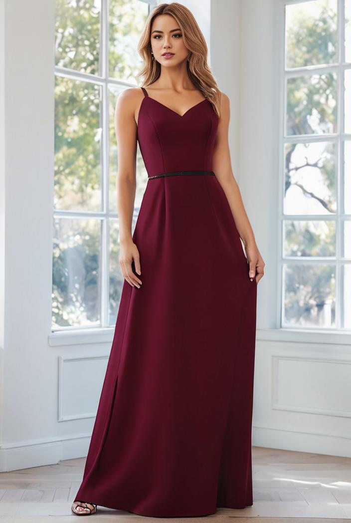 flowy chiffon one shoulder with three straps bridesmaid dress 115432