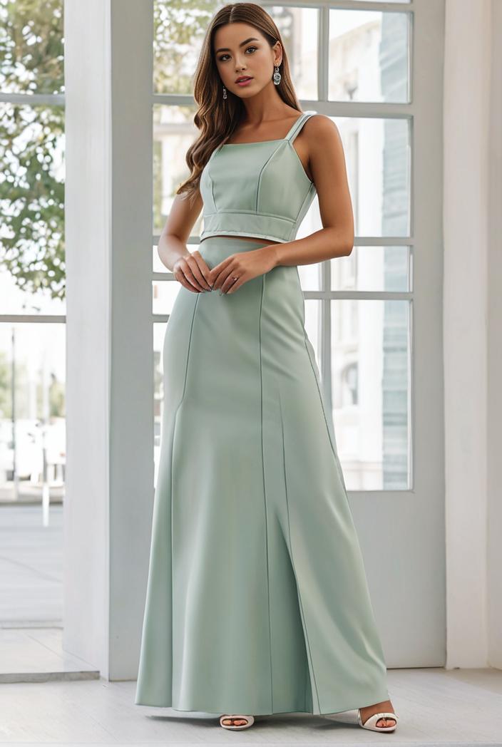 flowy chiffon one shoulder with three straps bridesmaid dress 115429