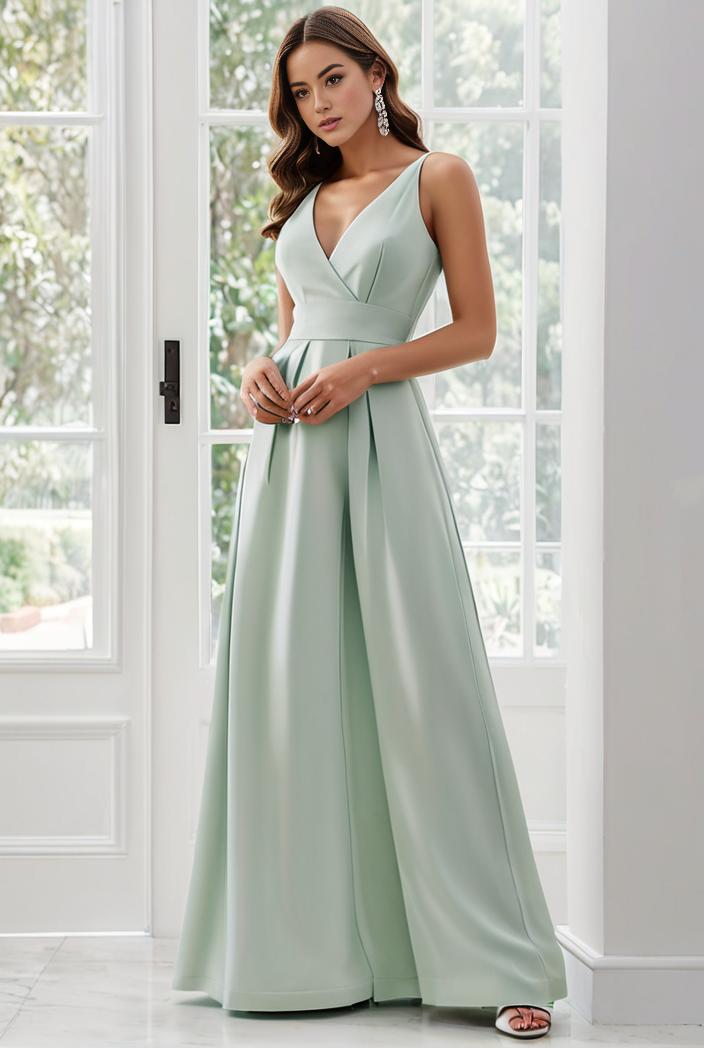 flowy chiffon one shoulder with three straps bridesmaid dress 115436