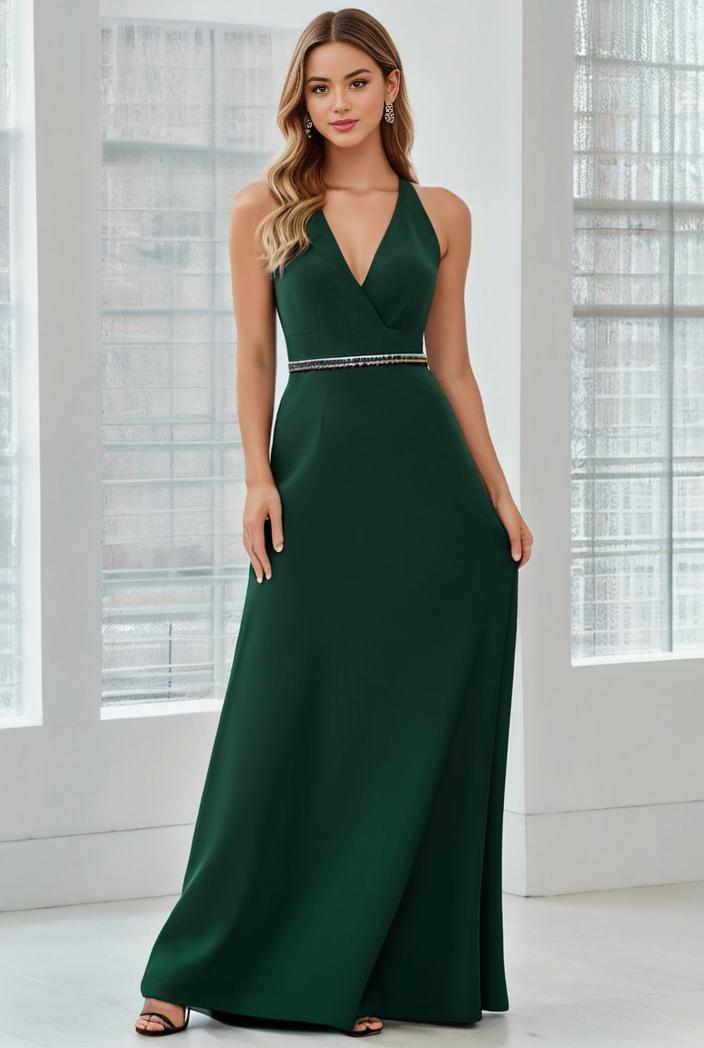 flowy chiffon one shoulder with three straps bridesmaid dress 115458