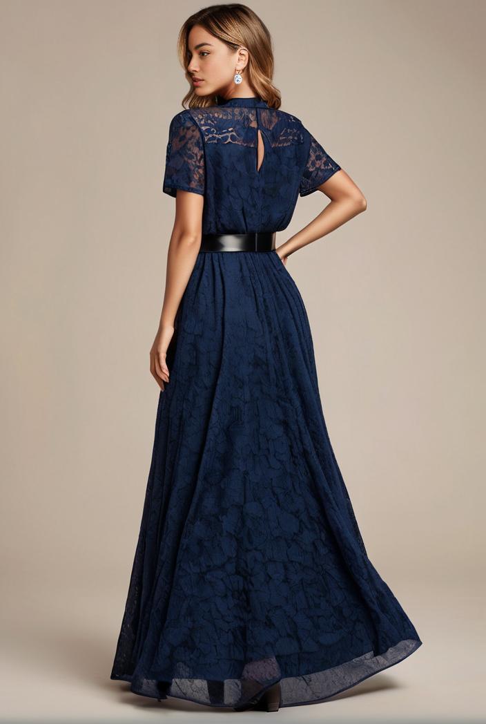glitter high low front side slit ruffled v neck evening dress 115633