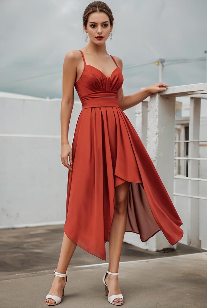 deep v neck lace chiffon bridesmaid dress with asymmetrical hem 104200