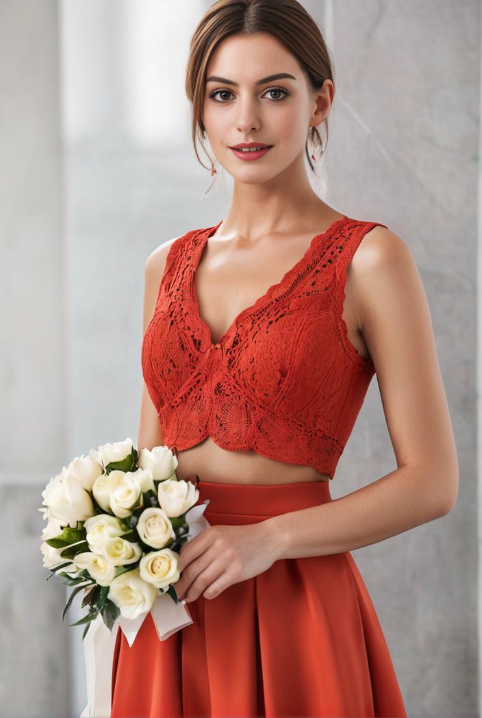 deep v neck lace chiffon bridesmaid dress with asymmetrical hem 104231