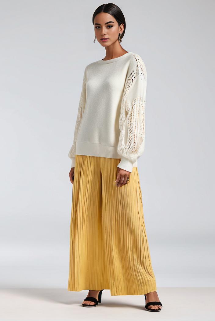 pleated high waist commuting temperament maxi dress 117705