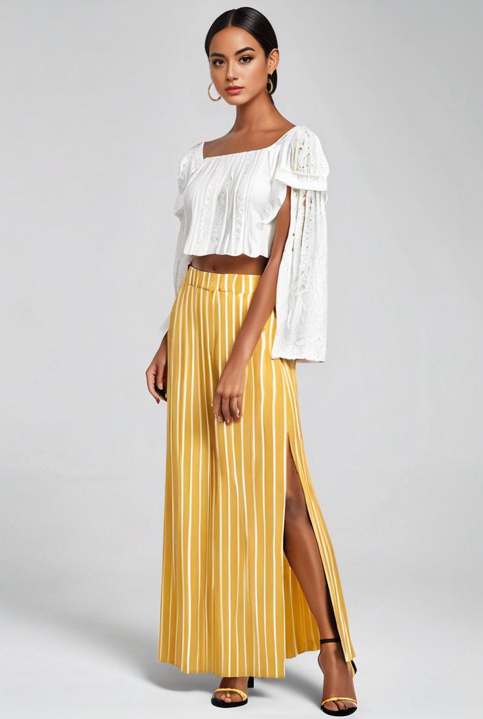 pleated high waist commuting temperament maxi dress 117707