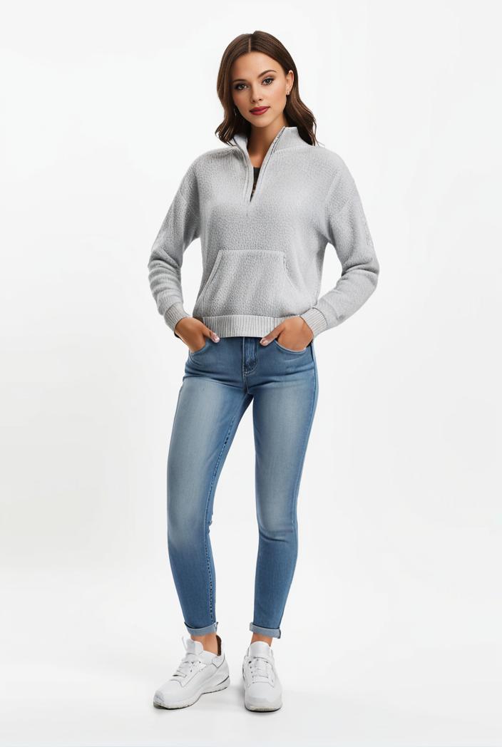 lapel denim coat with long sleeves and buttoned flap pockets stylish women s jacket 101349