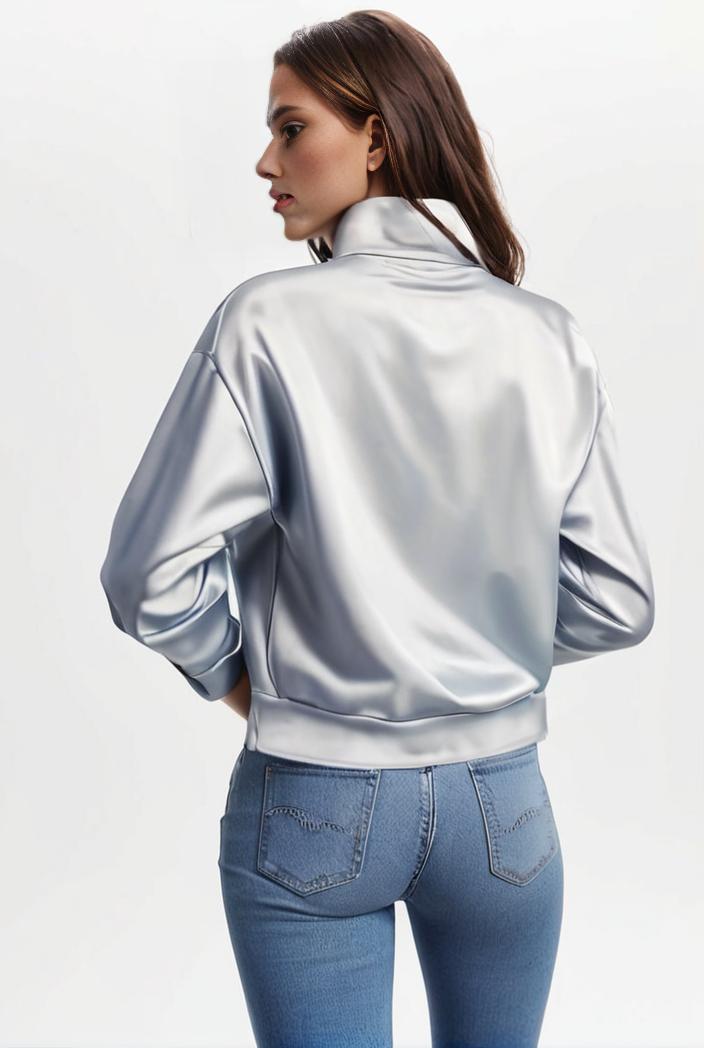 lapel denim coat with long sleeves and buttoned flap pockets stylish women s jacket 101355