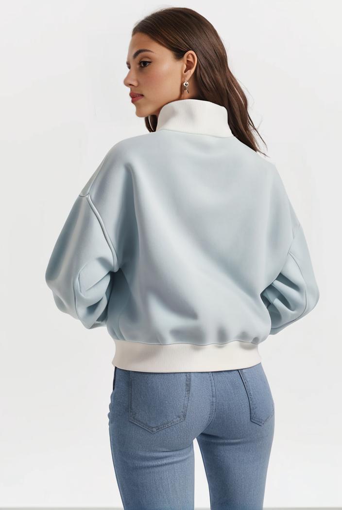 lapel denim coat with long sleeves and buttoned flap pockets stylish women s jacket 101360