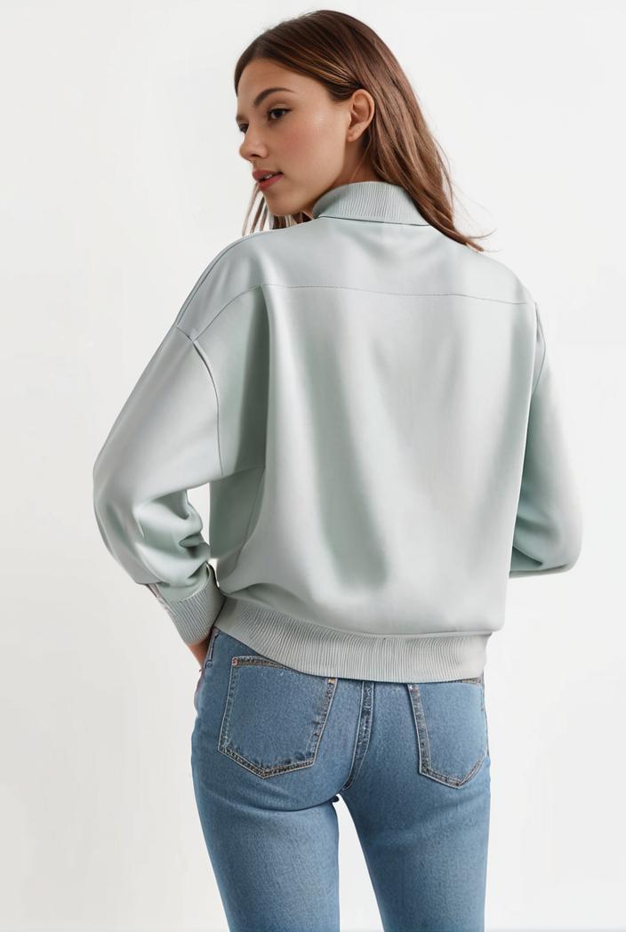 lapel denim coat with long sleeves and buttoned flap pockets stylish women s jacket 101361