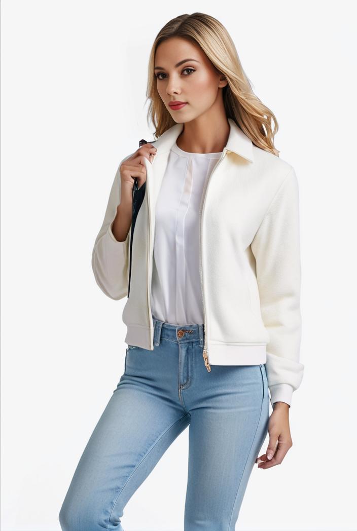 lapel denim coat with long sleeves and buttoned flap pockets stylish women s jacket 101362