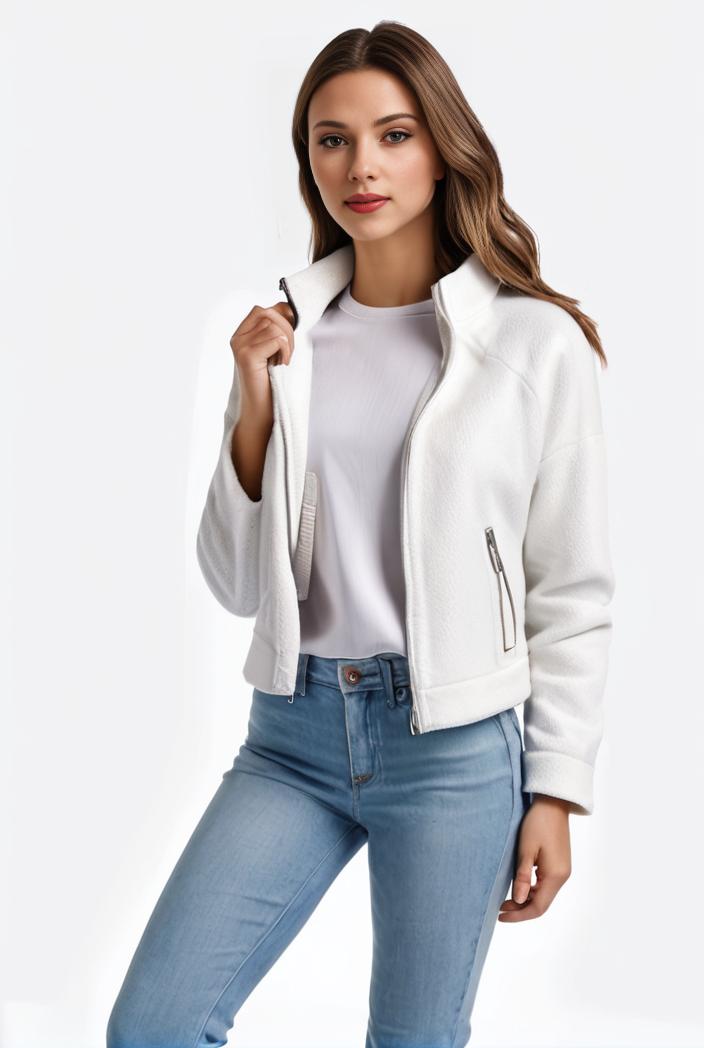 lapel denim coat with long sleeves and buttoned flap pockets stylish women s jacket 101367