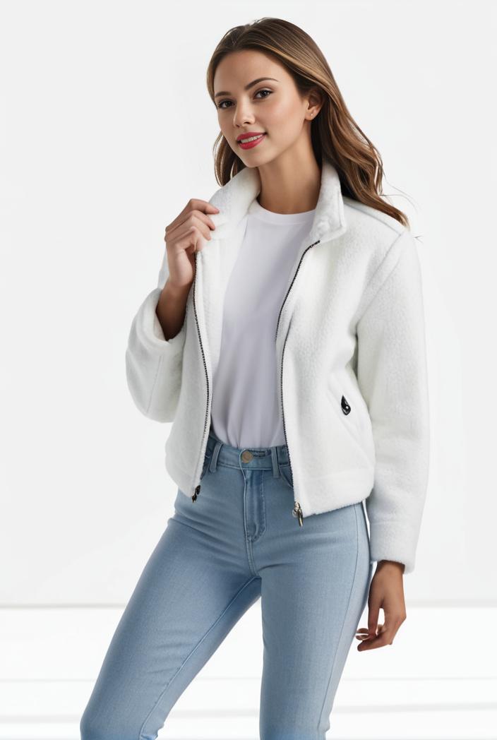 lapel denim coat with long sleeves and buttoned flap pockets stylish women s jacket 101368