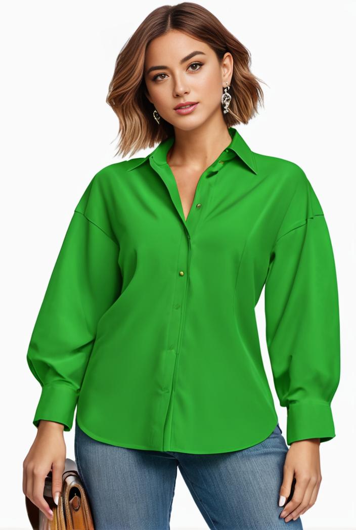 plus size casual blouse women s plus solid button up lantern sleeve turn down collar nipped waist blouse 118627
