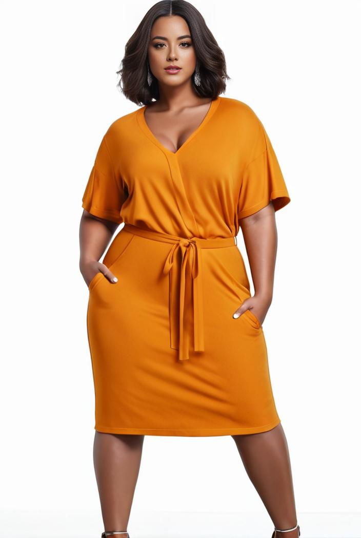 plus size faith letter print short sleeve midi dress with pockets women s plus slight stretch casual dress 118988