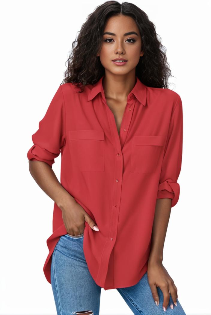 plus size formal shirt women s plus plain long sleeve turn down collar button up workwear shirt 119296