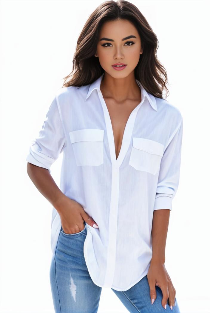 plus size formal shirt women s plus plain long sleeve turn down collar button up workwear shirt 119300