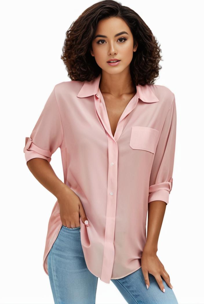 plus size formal shirt women s plus plain long sleeve turn down collar button up workwear shirt 119331