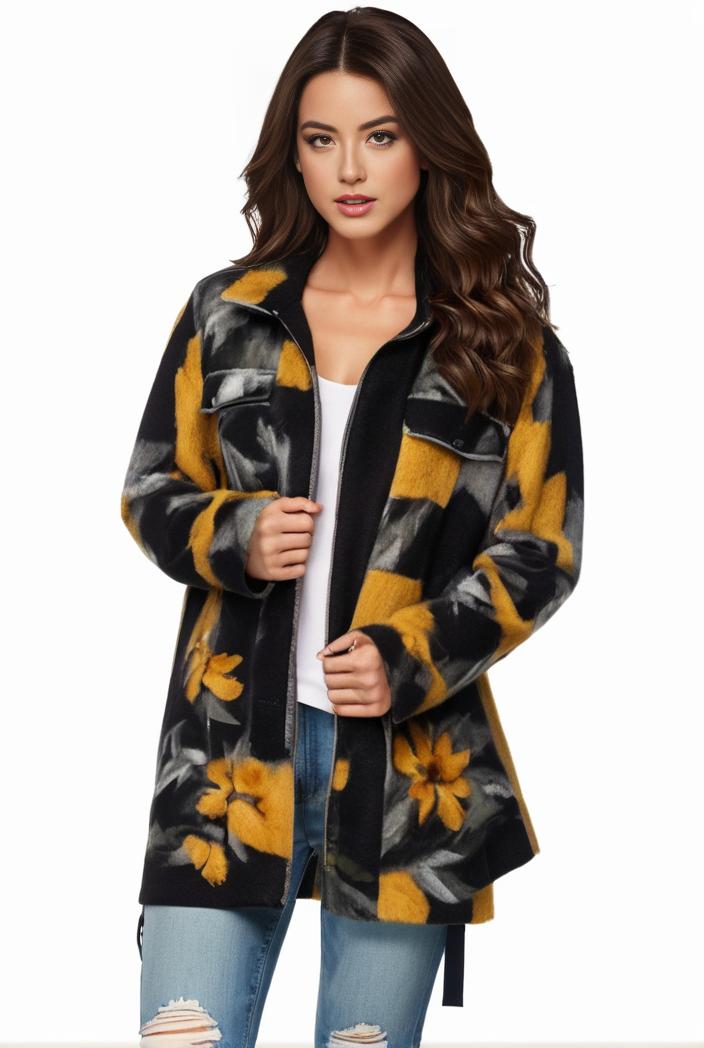 plus size halloween coat women s pus allover cat pumpkin print long sleeve open front medium stretch cardigan overcoat 119560