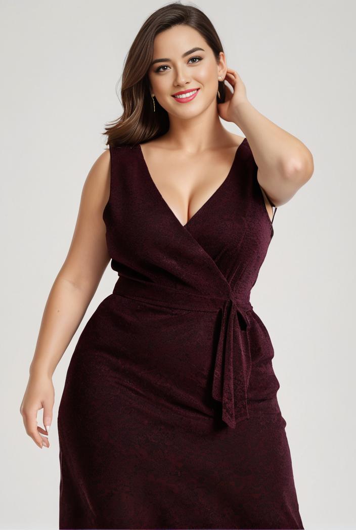plus size shiny v neck side slit formal evening dress 121012