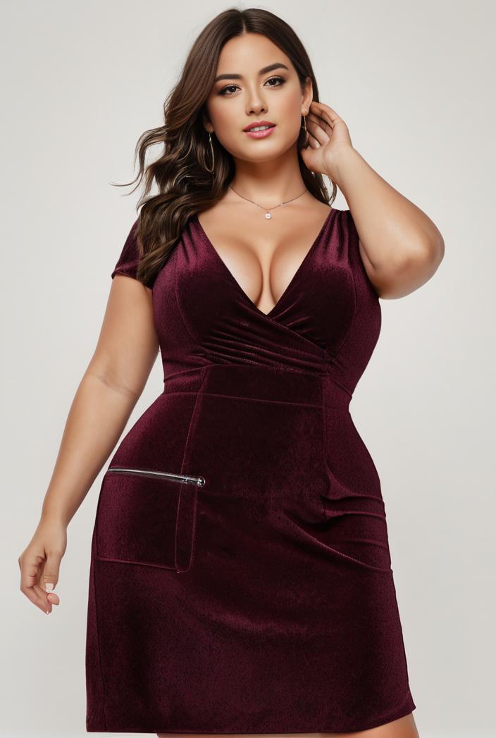 plus size shiny v neck side slit formal evening dress 121015