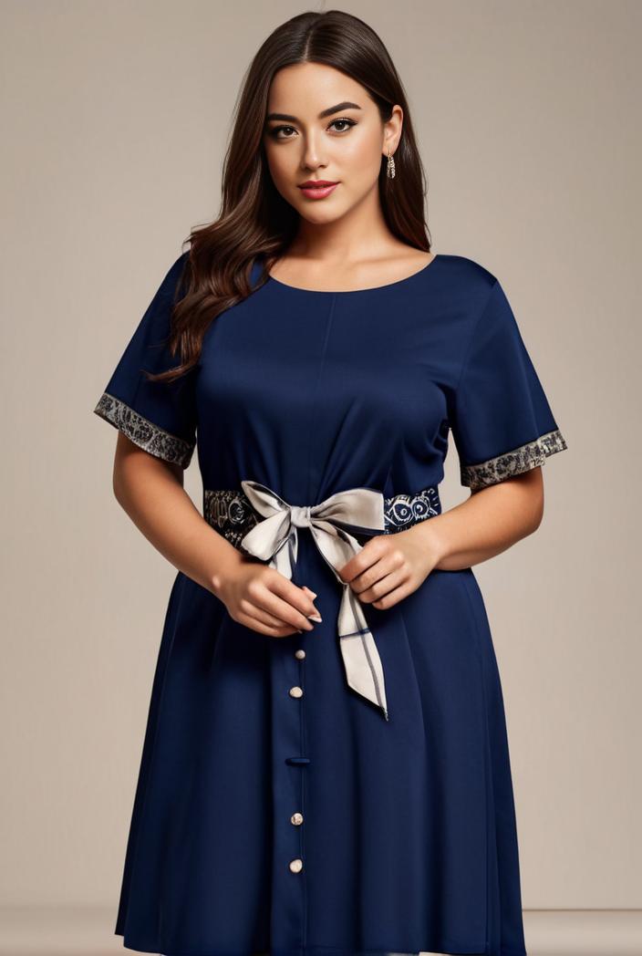 plus size simple chiffon pleated a line round neckline bridesmaid dress 121243