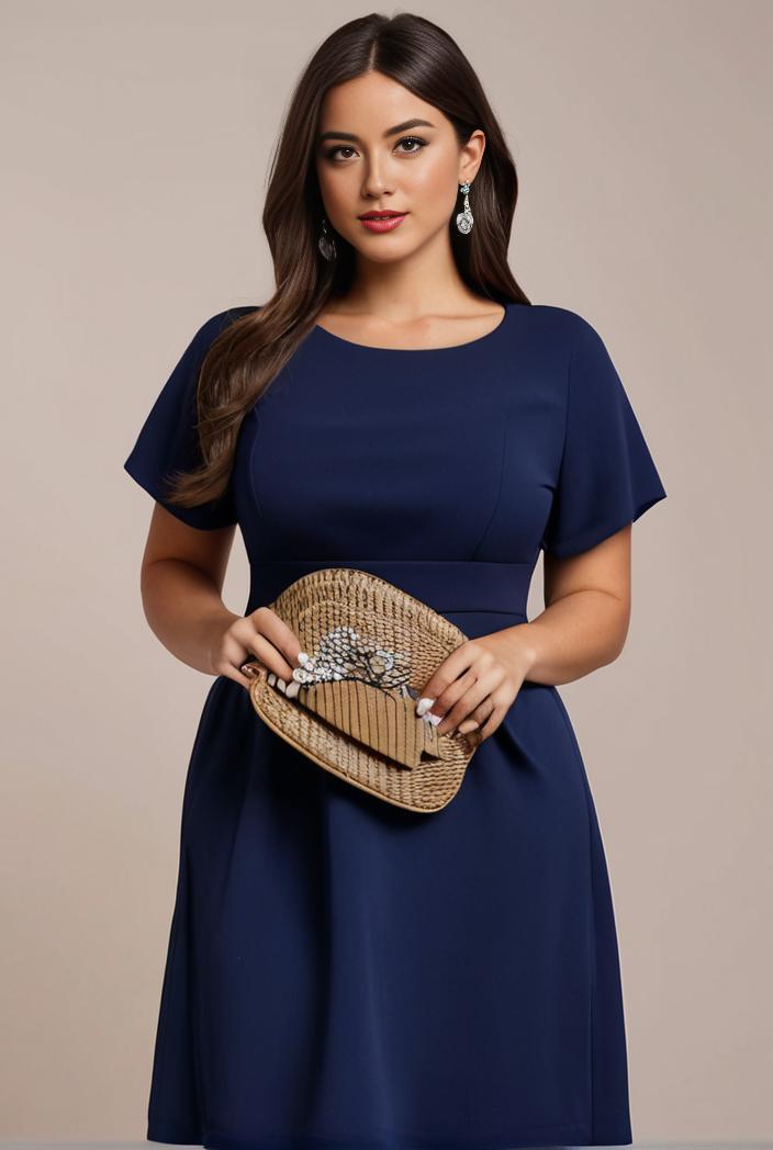 plus size simple chiffon pleated a line round neckline bridesmaid dress 121245