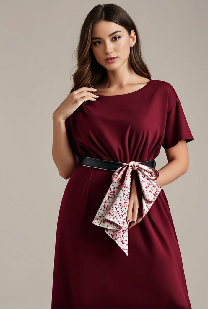 plus size simple chiffon pleated a line round neckline bridesmaid dress 121249