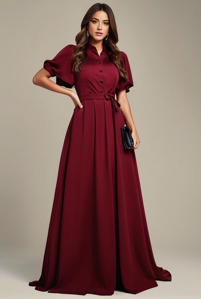 plus size simple chiffon pleated a line round neckline bridesmaid dress 121257