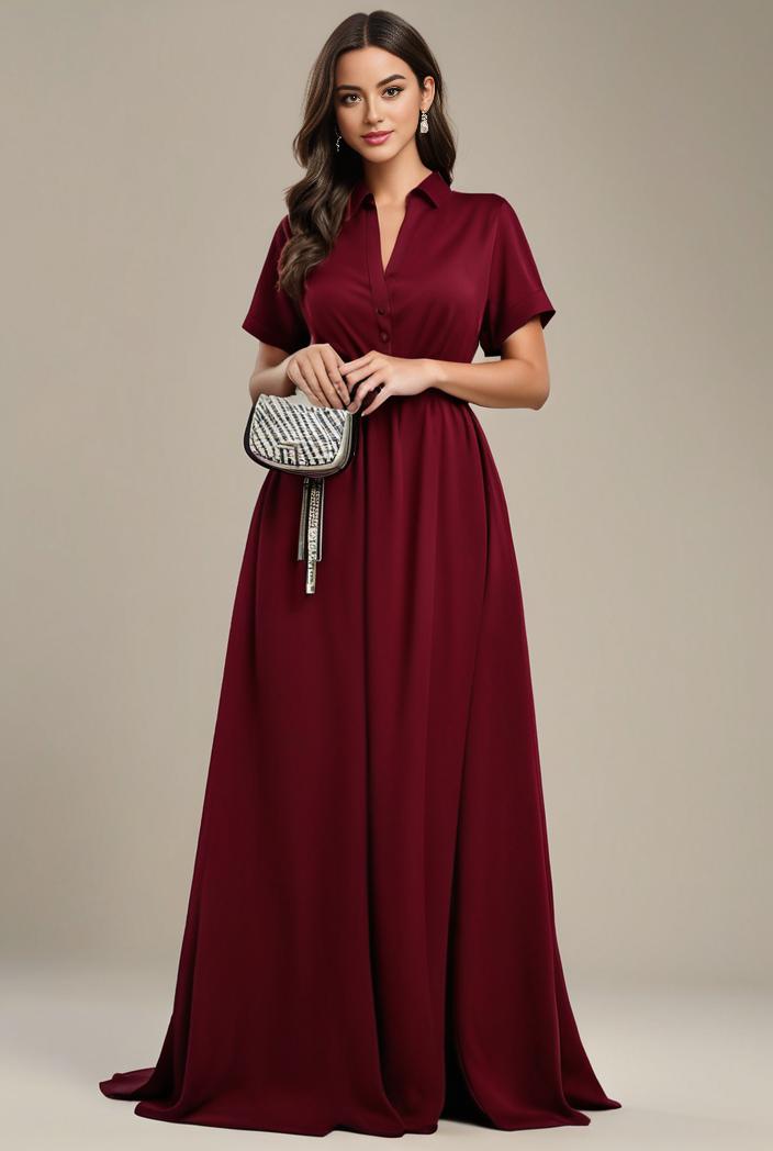 plus size simple chiffon pleated a line round neckline bridesmaid dress 121290