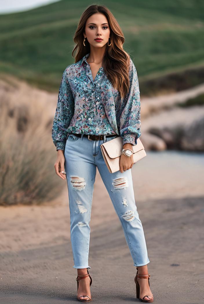 ripped light blue skinny jeans with frayed distressed legs 105602