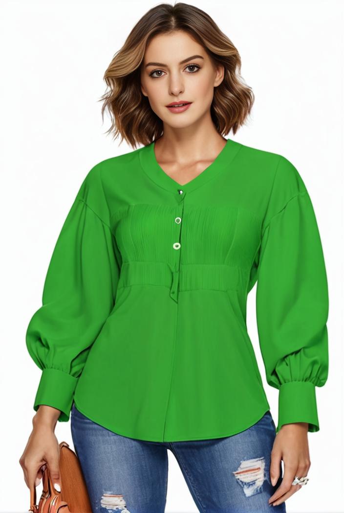 plus size casual blouse women s plus solid button up lantern sleeve turn down collar nipped waist blouse 111185