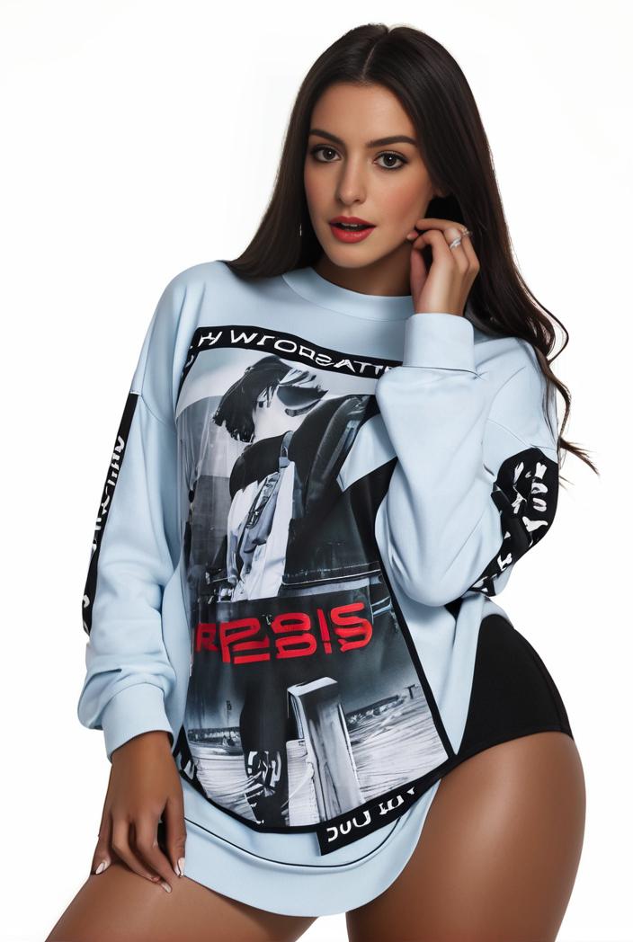 plus size casual sweatshirt women s plus graphic letter print long sleeve round neck slight stretch sweatshirt 111286