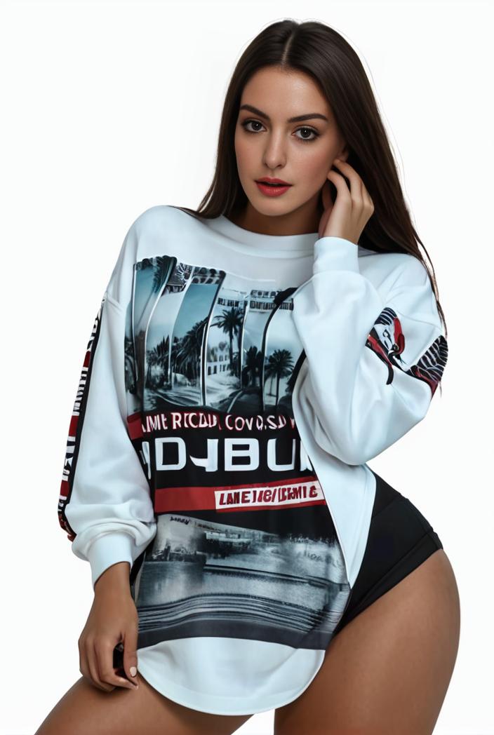 plus size casual sweatshirt women s plus graphic letter print long sleeve round neck slight stretch sweatshirt 111287