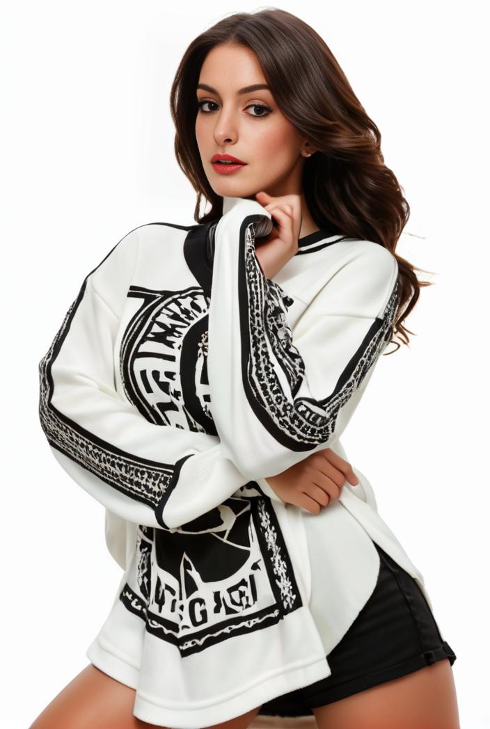 plus size casual sweatshirt women s plus graphic letter print long sleeve round neck slight stretch sweatshirt 111301
