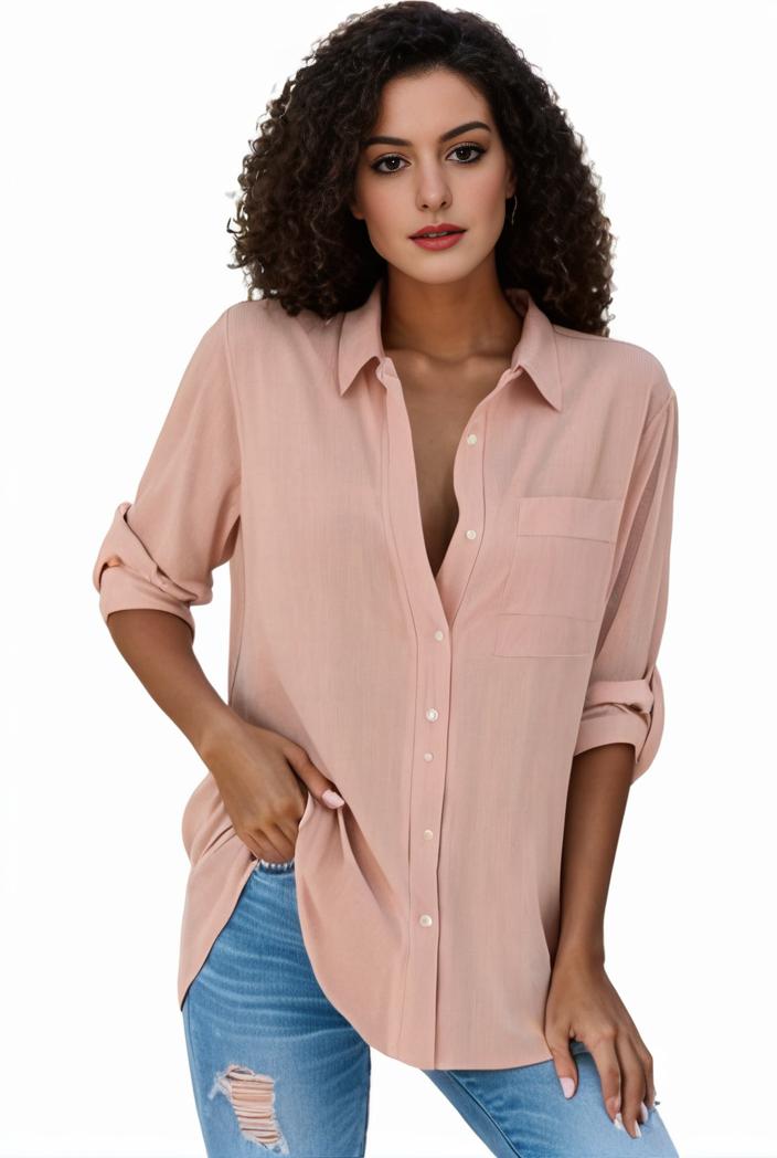 plus size formal shirt women s plus plain long sleeve turn down collar button up workwear shirt 111894