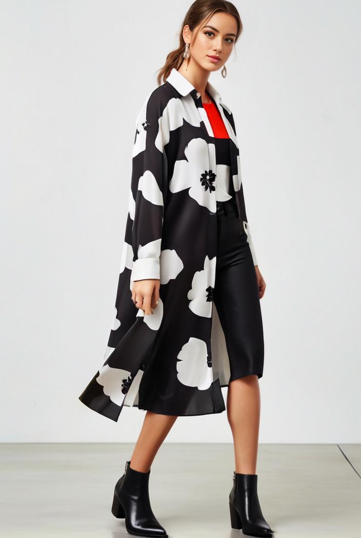 size curve dresses plus size loose elegant floral pattern stitching midi dress 124857