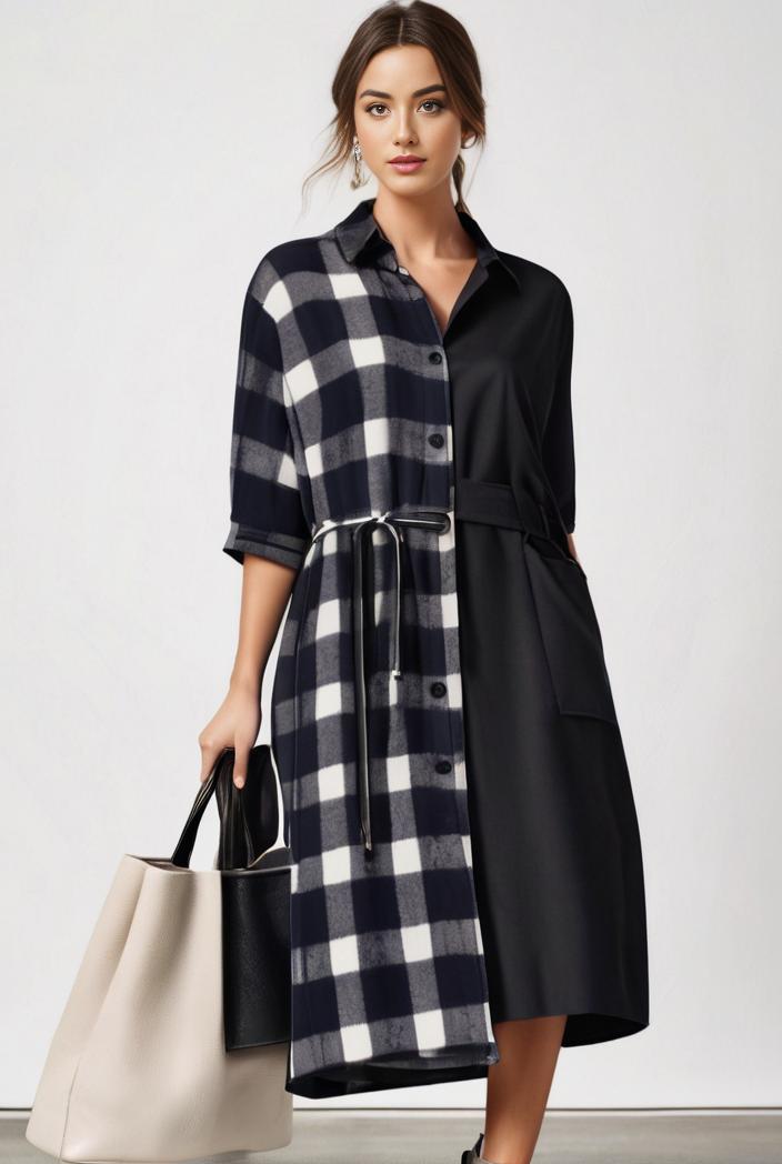 size curve dresses plus size loose elegant floral pattern stitching midi dress 124881