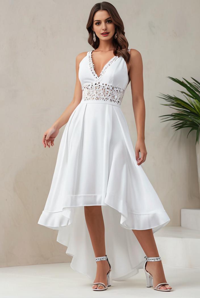 plus size sequin high low deep v neck tulle evening dresses 113375
