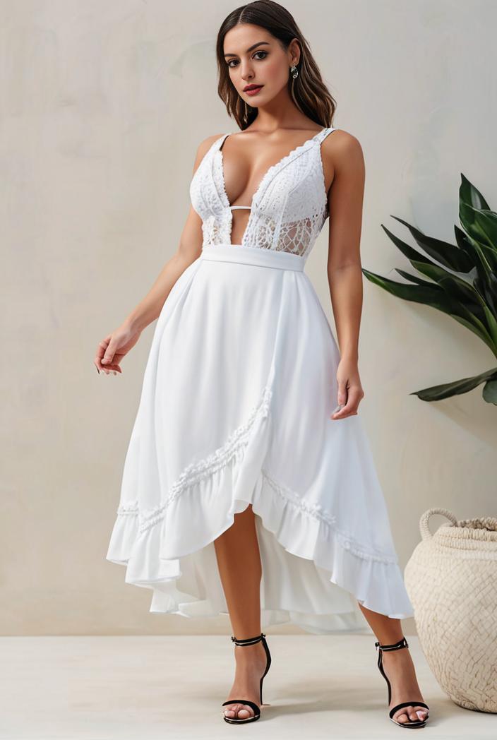 plus size sequin high low deep v neck tulle evening dresses 113379