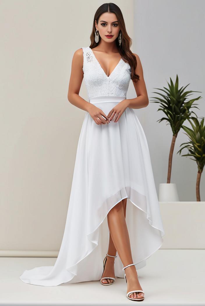 plus size sequin high low deep v neck tulle evening dresses 113390