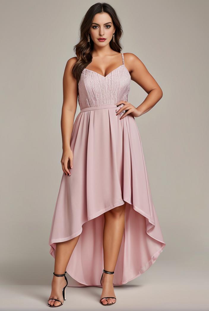 plus size sequin high low deep v neck tulle evening dresses 113398