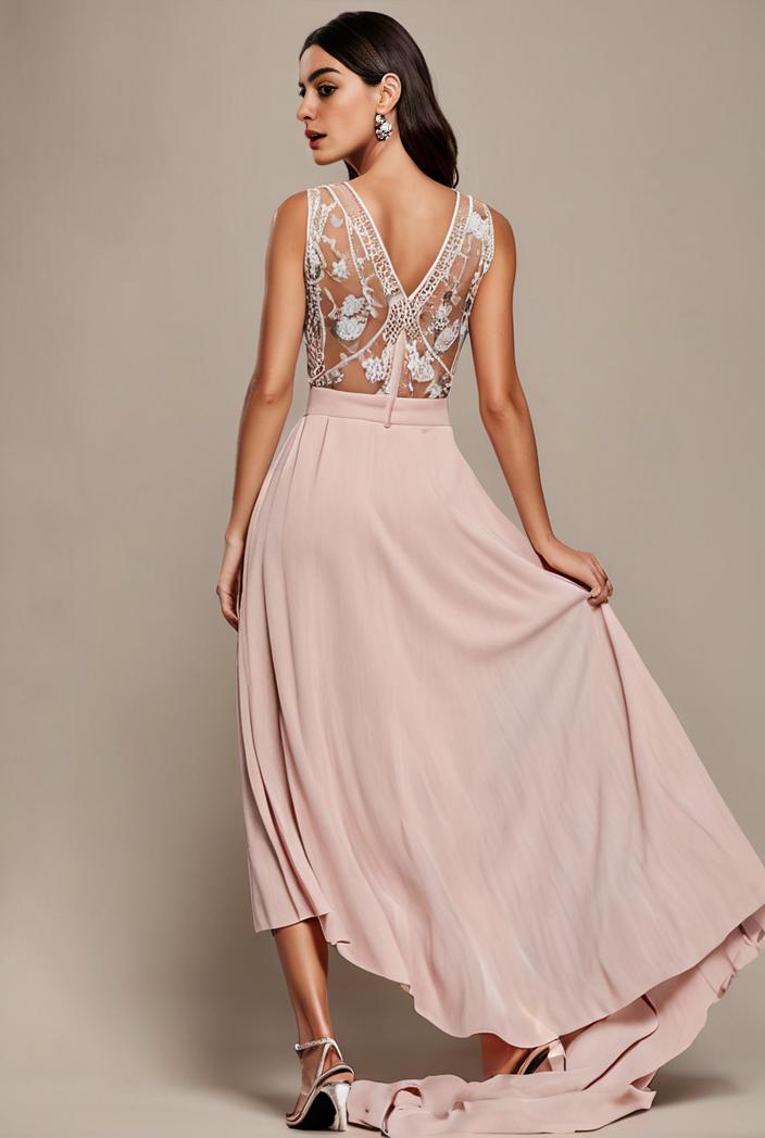 plus size sequin high low deep v neck tulle evening dresses 113411